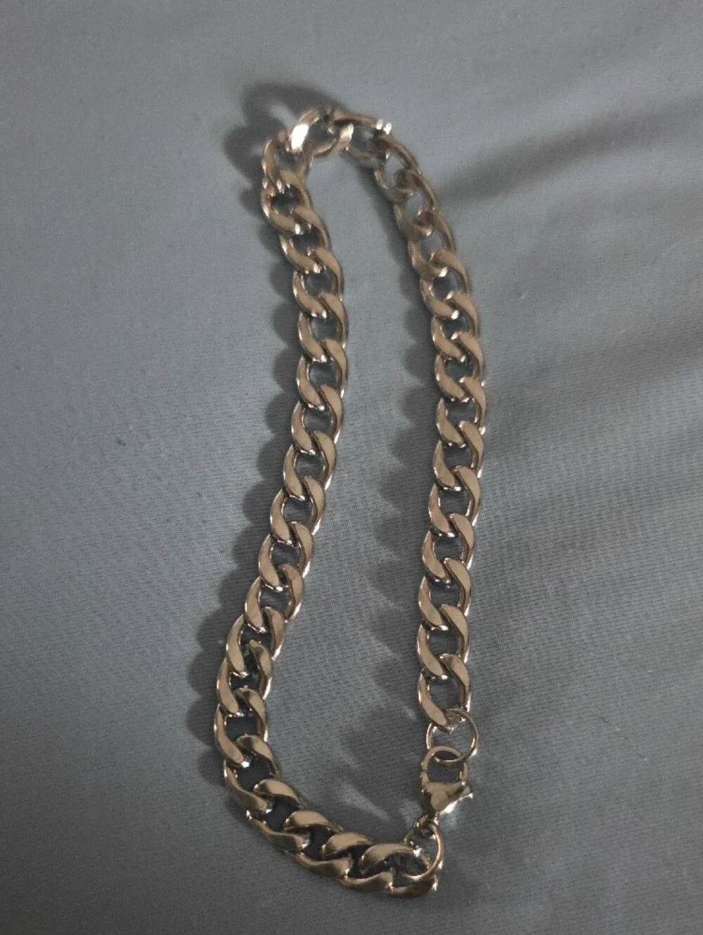 Source Unknown Silver Men’s Curb Chain Bracelet